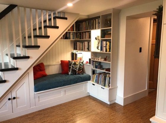 reading space under the stairs